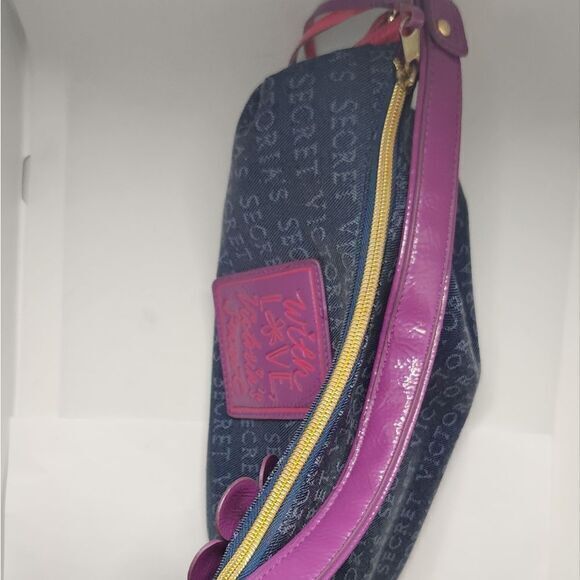 Victoria Secret With Love Vintage Denim Hobo Bag Womens‎ Purse Shoulder Bag - Picture 7 of 13